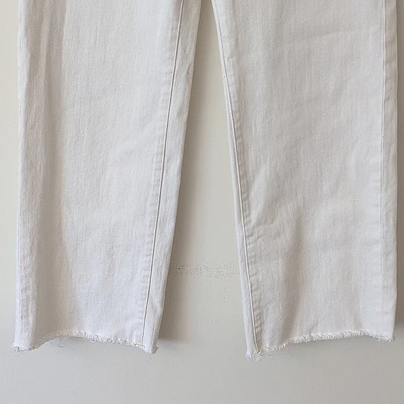 DL1961 Women 26 Hepburn Wide Leg High Rise Vintage Jean White Summer Boho Casual - Picture 2 of 7